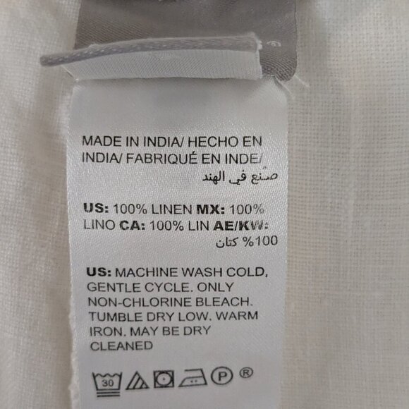 CHICO'S White Linen High Rise Straight Leg Pull-On Crop Pants; Size 8 Regular - Picture 5 of 5